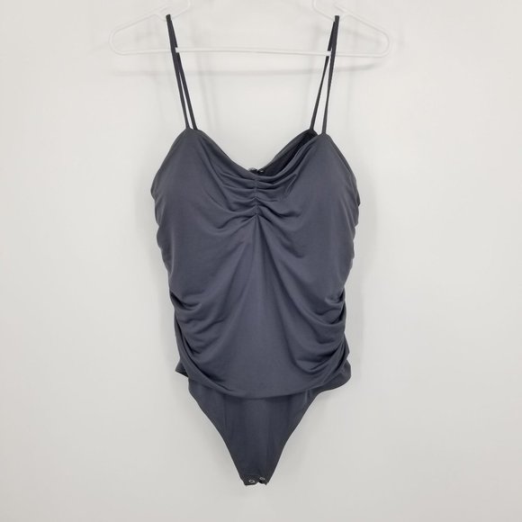 Express Tops Express Body Contour Grey Womens Bodysuit Size Xl